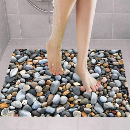 Badezimmer Bodenaufkleber 3D Steinoberfläche Optik