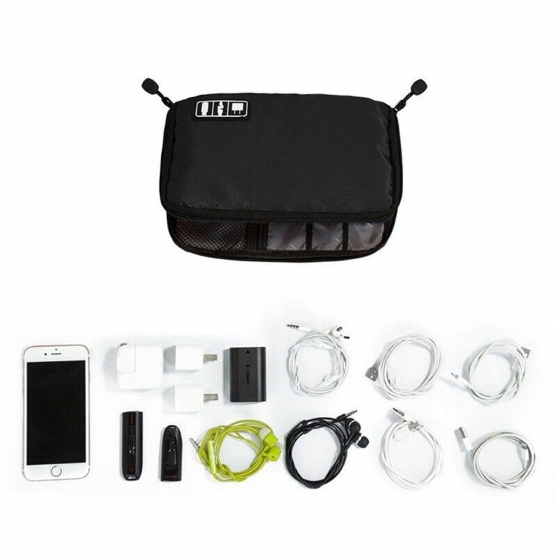 Wasserdichte Kabelorganizer Tasche Tragbar Schwarz