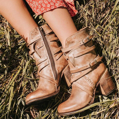 Damen Stiefeletten Leder Orthopädisch Komfortabel