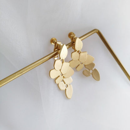 Elegante Blatt Ohrringe Retro Chic Gold - BerlinGlamour