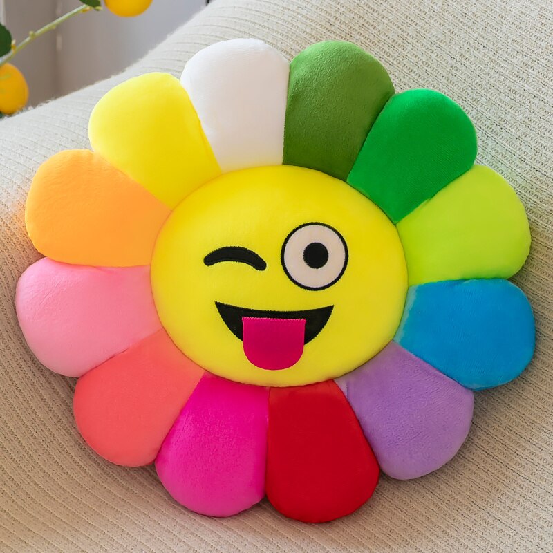 Buntes Sitzkissen Plüsch Bequem Sonnenblume Kissen