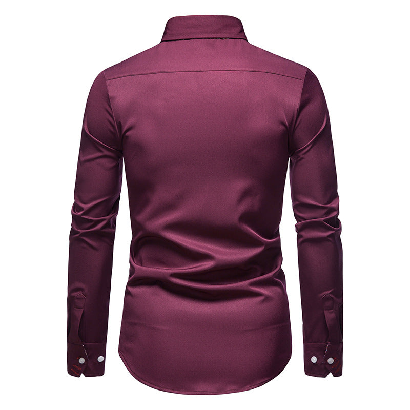Herren Hemd Paisley Muster Elegante Bluse