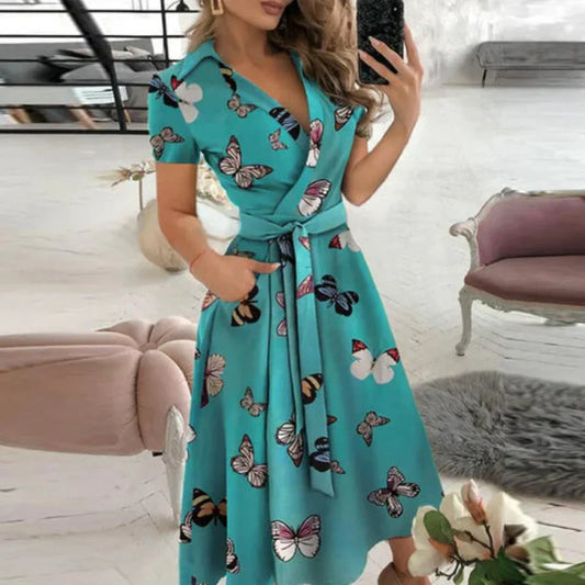 Elegantes Damen A-Linien-Kleid Zeitlos Lang - BerlinGlamour