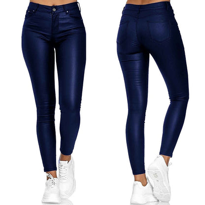 Cassandra Leather-Look Stretch Pants