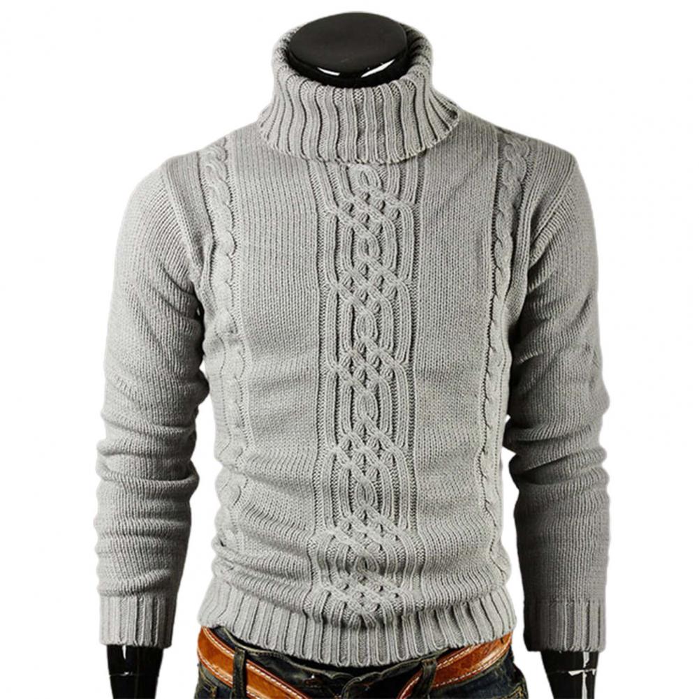 Baumwollpullover mit Rollkragen und Zopfmuster - Lucian