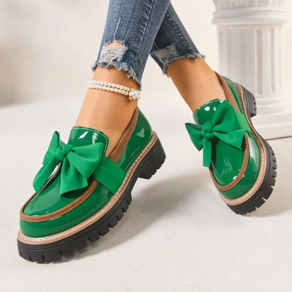 Elegante Damen Loafer Schuhe Mit Schleife - BerlinGlamour