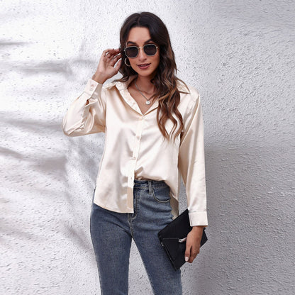 Solira Satinbluse Damen Creme
