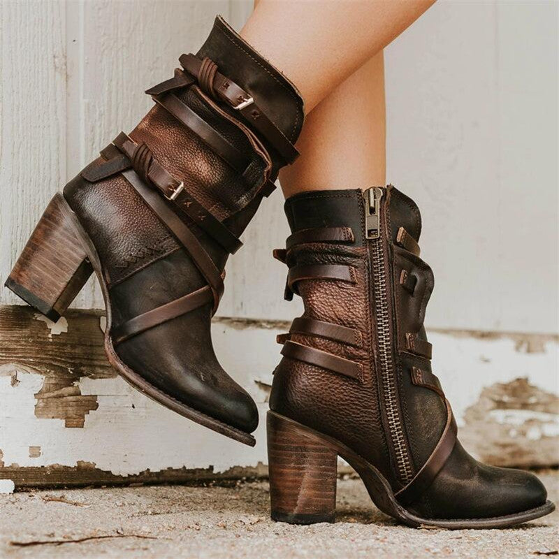 Damen Stiefeletten Leder Orthopädisch Komfortabel - BerlinGlamour