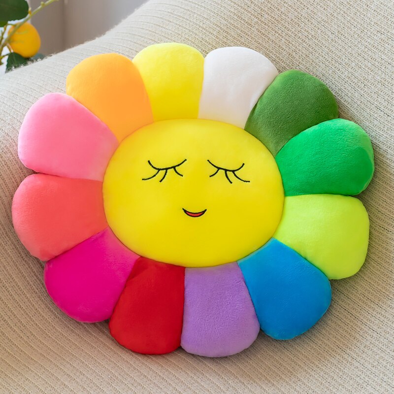 Buntes Sitzkissen Plüsch Bequem Sonnenblume Kissen