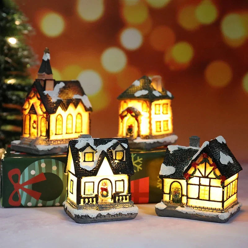 Weihnachtshaus Figuren LED Winterlichter Dekorativ