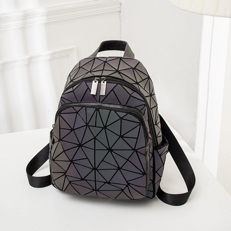 Regenbogen Rucksack Glitzernd Holografisch Leuchtend