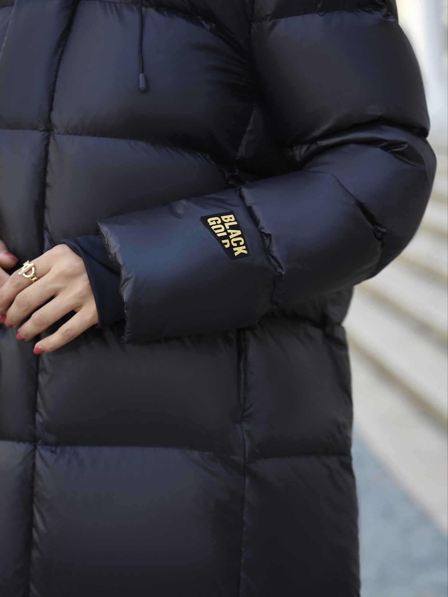 Damenschneeanorak Lang Wattiert mit Kapuze Winter