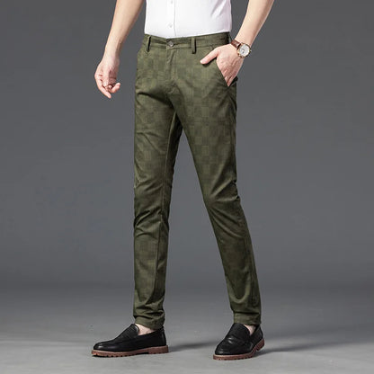 Herren Slim Fit Hosen Maßgeschneidert Kariert Elegant