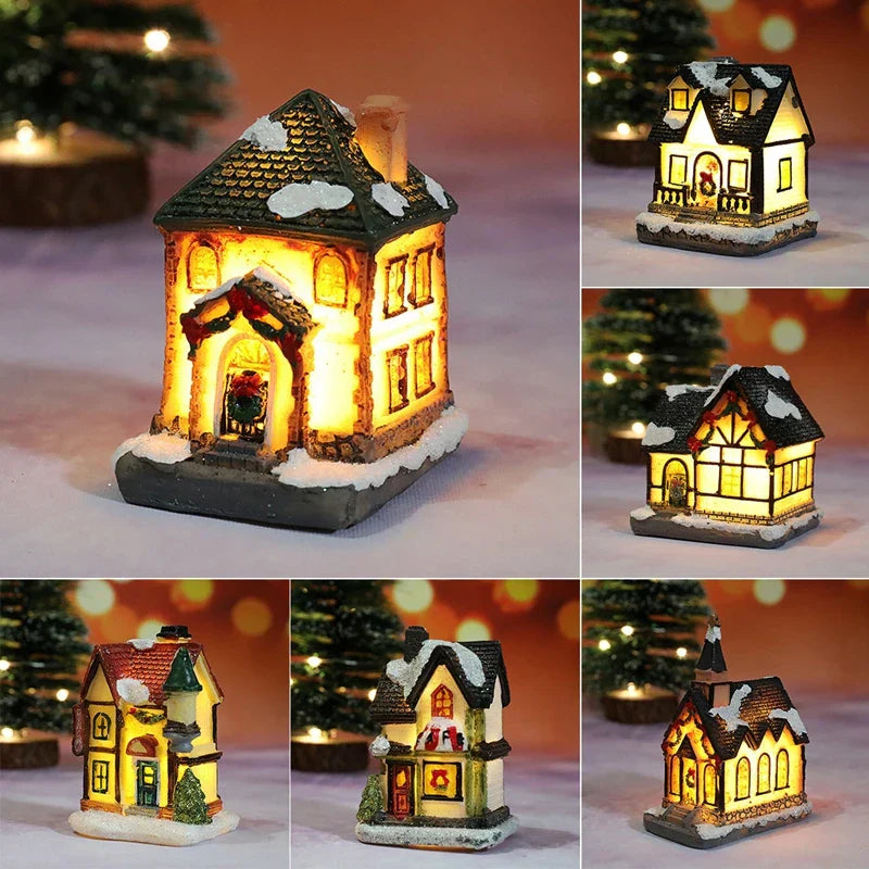 Weihnachtshaus Figuren LED Winterlichter Dekorativ