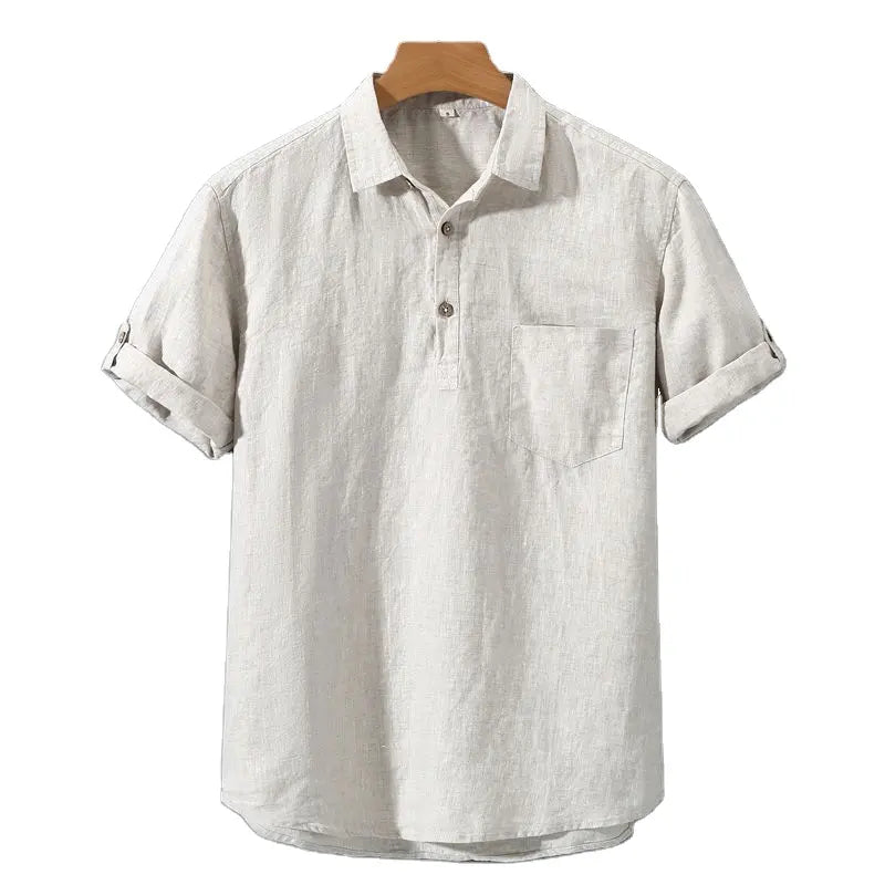 Elegantes Leinen Polo Herren Shirt