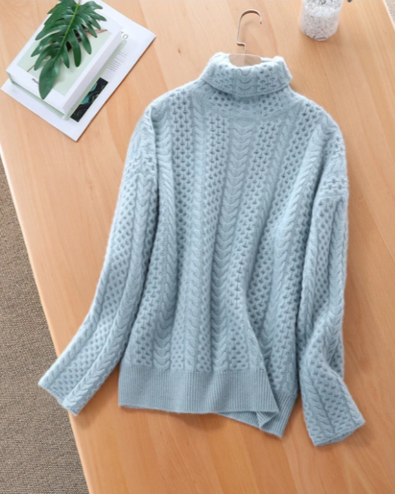 Weicher Strickpullover Rollkragen Warm Chunky