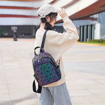Regenbogen Rucksack Glitzernd Holografisch Leuchtend