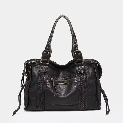 Vegane Leder Schultertasche Vintage Look Robust - BerlinGlamour