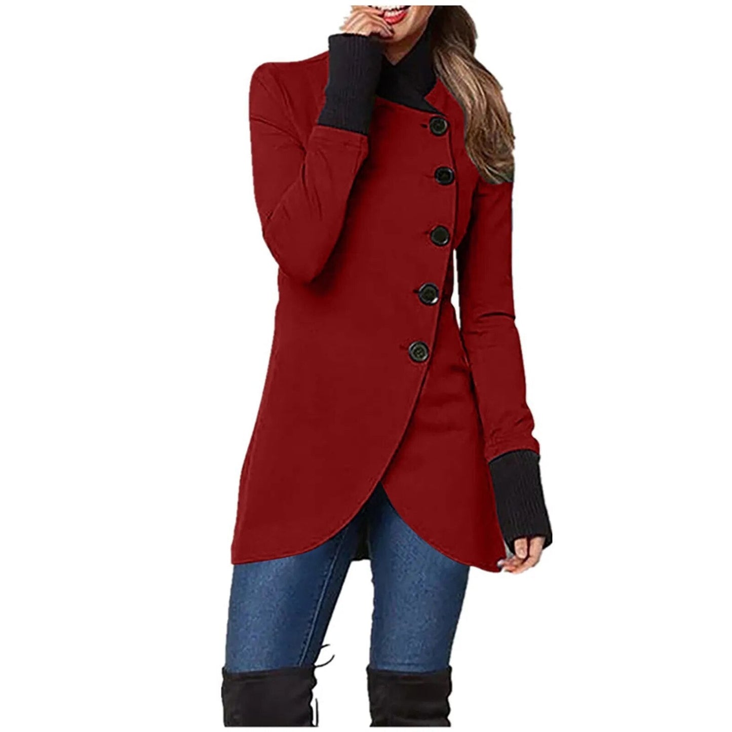 Stylische Knopfjacke Damen Winter