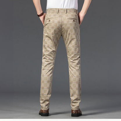 Herren Slim Fit Hosen Maßgeschneidert Kariert Elegant