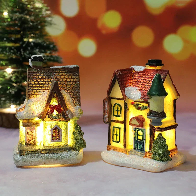 Weihnachtshaus Figuren LED Winterlichter Dekorativ