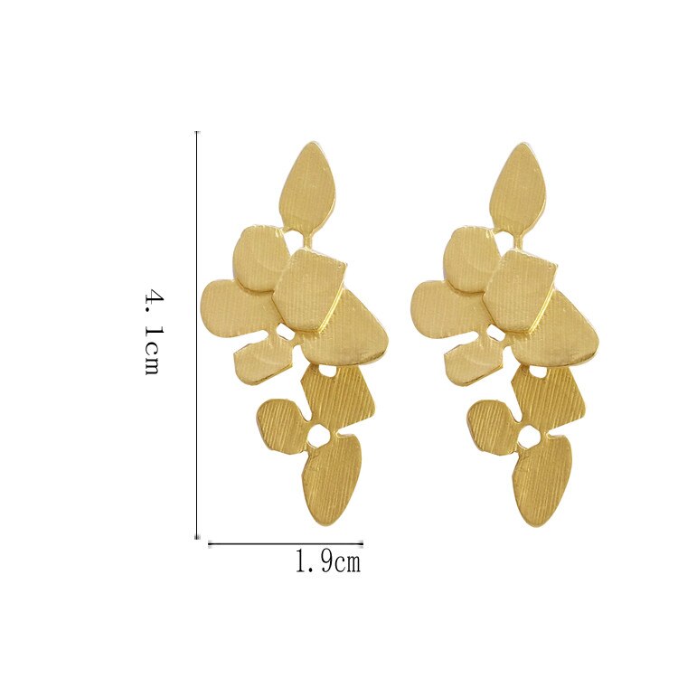 Elegante Blatt Ohrringe Retro Chic Gold
