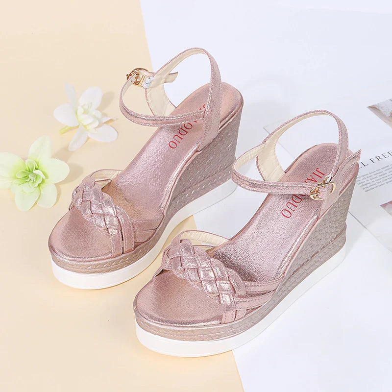 Hohe Wedges Sandalen Damen Schick