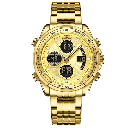 Herren Armbanduhr Edelstahl Marine Chrono