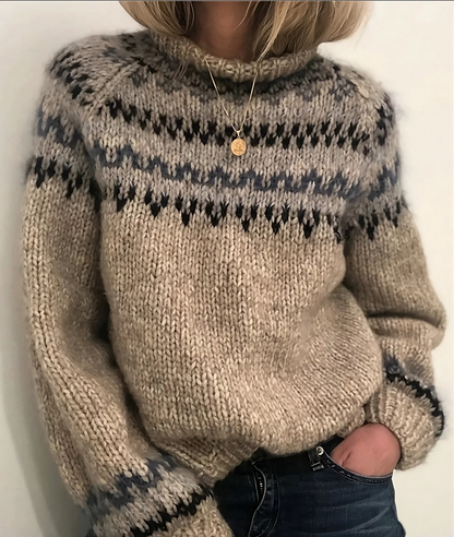 Weicher Damen Rollkragenpullover Isländische Wolle Kuschelig