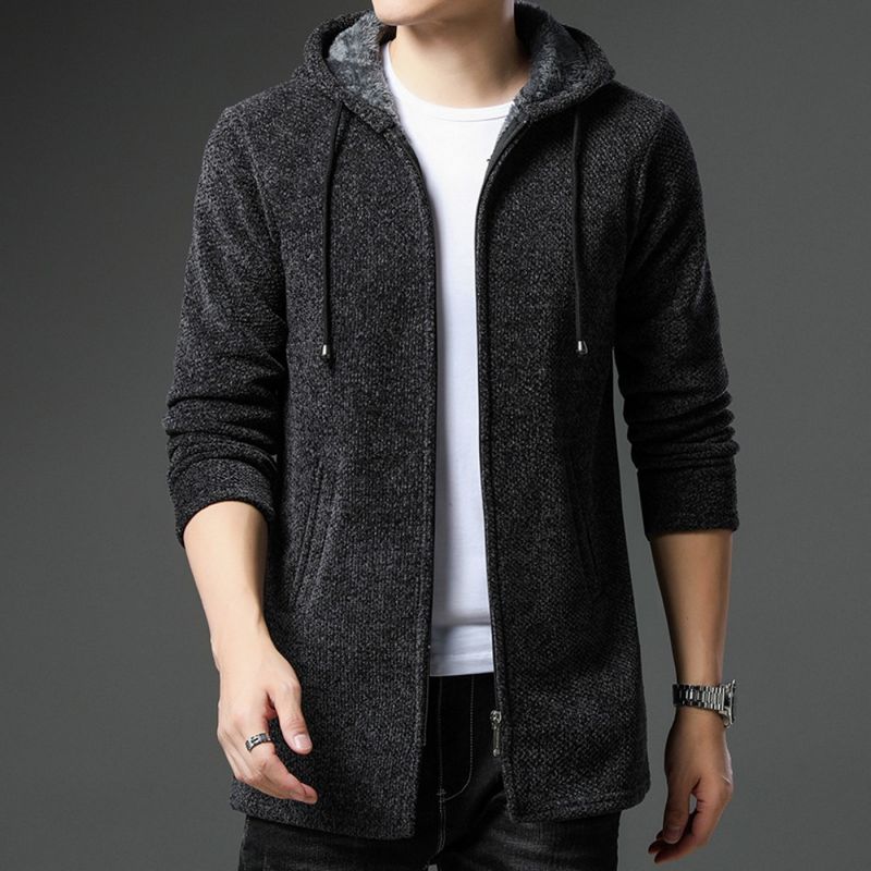 Herren Strickjacke Warm Fleecefutter Winter