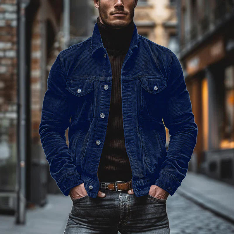 Herren Lederjacke Einreiher Vintage Style