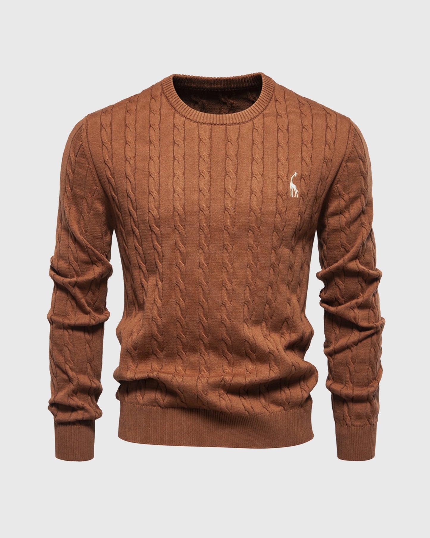 Herren Strickpullover Zopfmuster Baumwolle Bequem