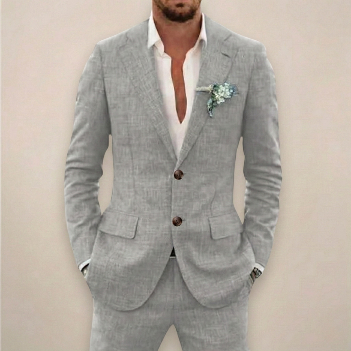 Herren Anzug Set 2-teilig Slim Fit Modern