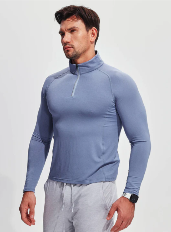 Herren Funktionsshirt Reißverschluss Atmungsaktiv - BerlinGlamour