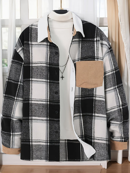 Herren Übergangsjacke Karo Lässig Modern
