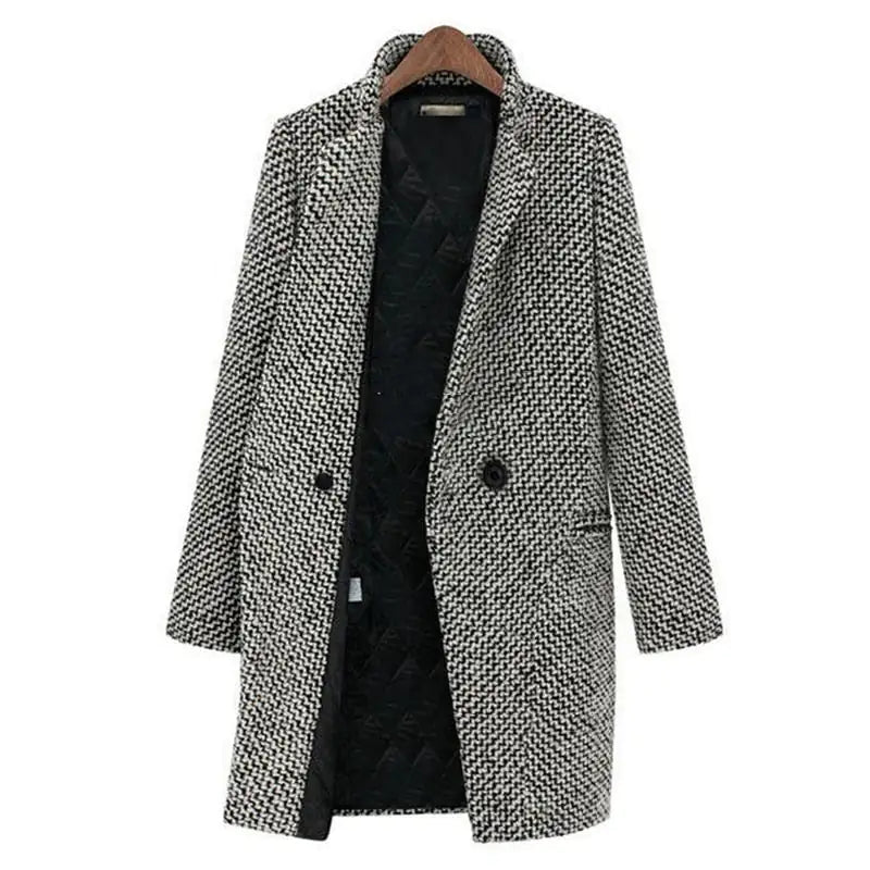 Klassischer Damen Langmantel Doppelreihig Elegант