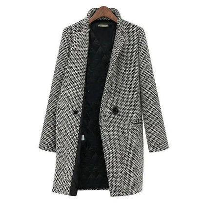Klassischer Damen Langmantel Doppelreihig Elegант