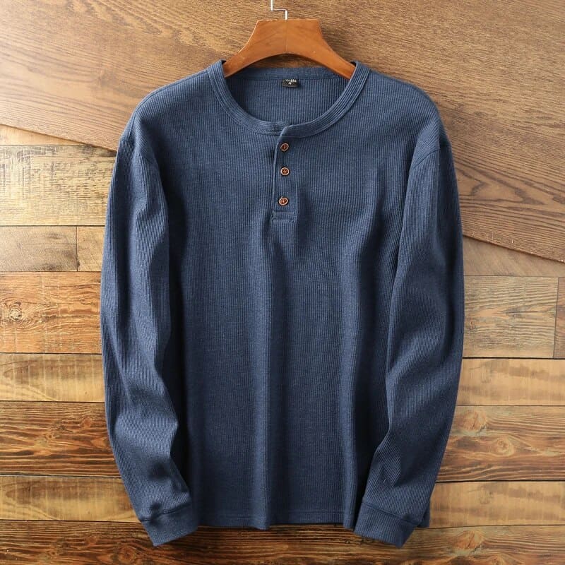Herren Langarmshirt Klassisch Baumwolle Modern