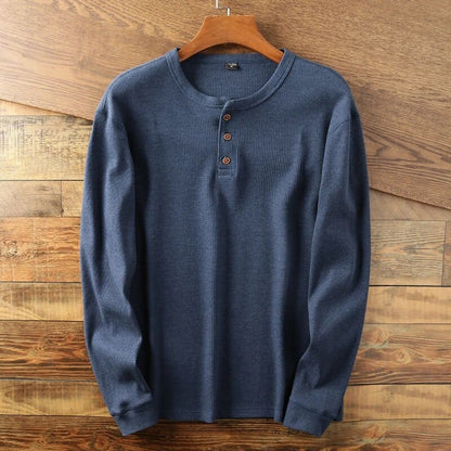 Herren Langarmshirt Klassisch Baumwolle Modern