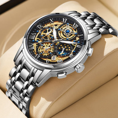 Herren Armbanduhr Automatik Edelstahl Schweizer Qualität