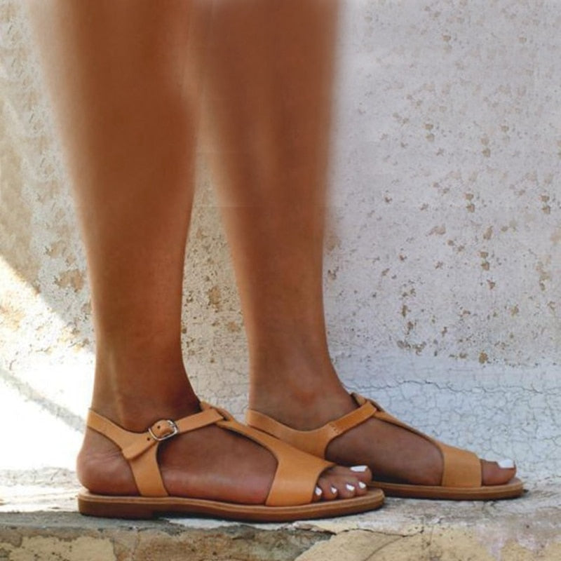 Damen Sandalen Flach Klassisch Elegante