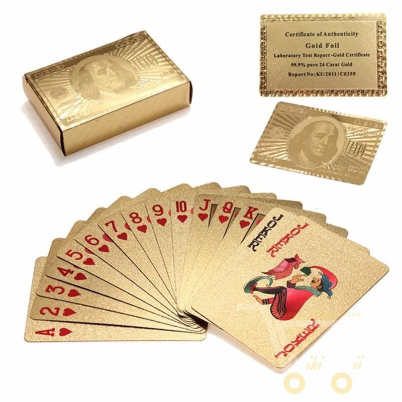 Glamour Spielkarten 24K Gold Holzbox Edel