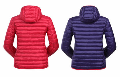 Wende-Daunenjacke Damen Leicht Warm Wasserdicht