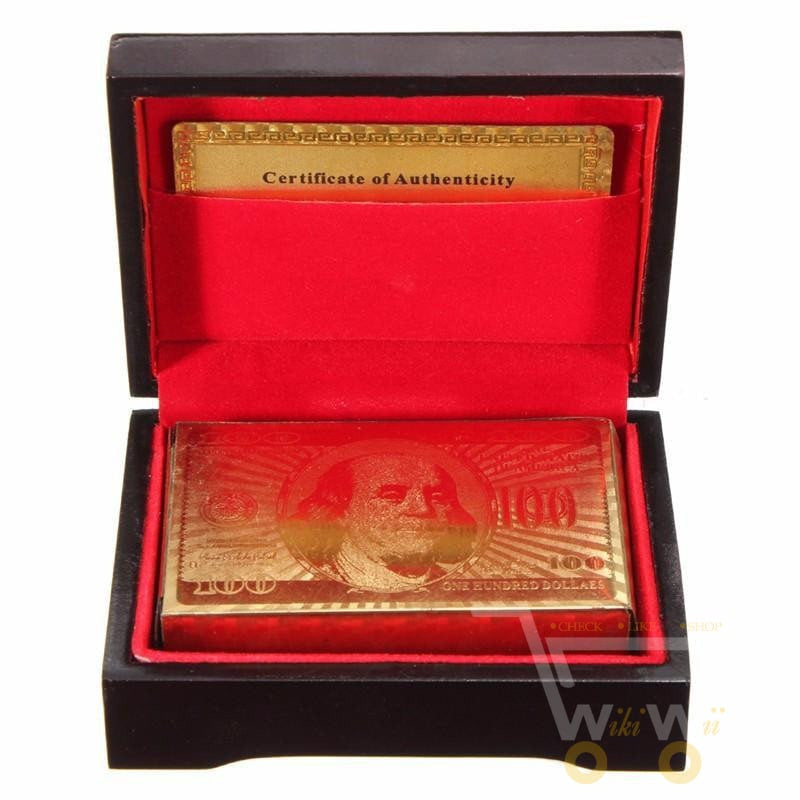 Glamour Spielkarten 24K Gold Holzbox Edel - BerlinGlamour