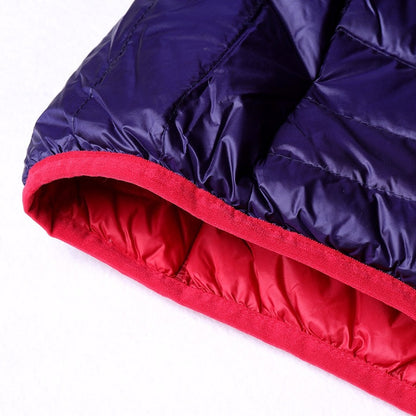Wende-Daunenjacke Damen Leicht Warm Wasserdicht