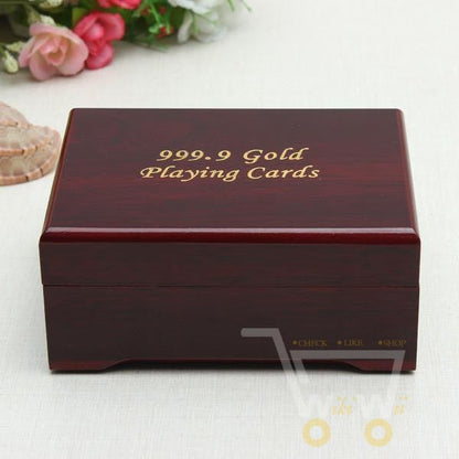 Glamour Spielkarten 24K Gold Holzbox Edel