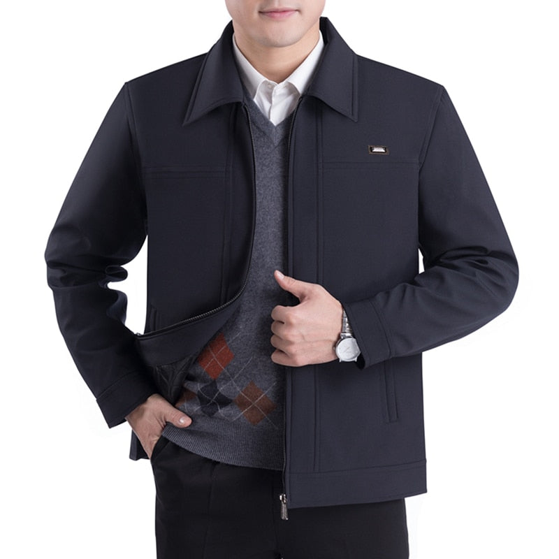 Herrenjacke Klassisch Reverskragen Elegante Slimfit