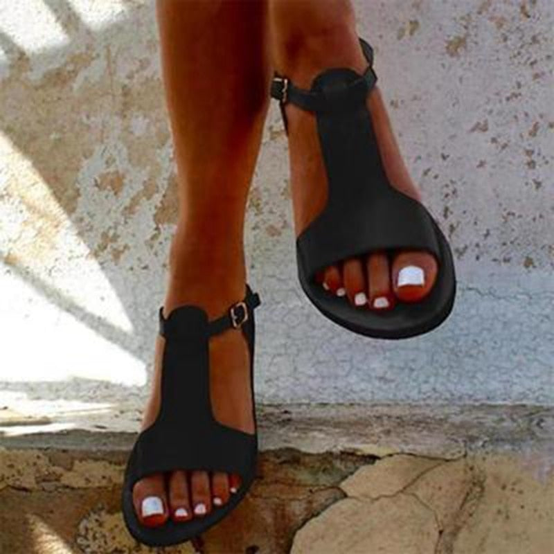 Damen Sandalen Flach Klassisch Elegante - BerlinGlamour