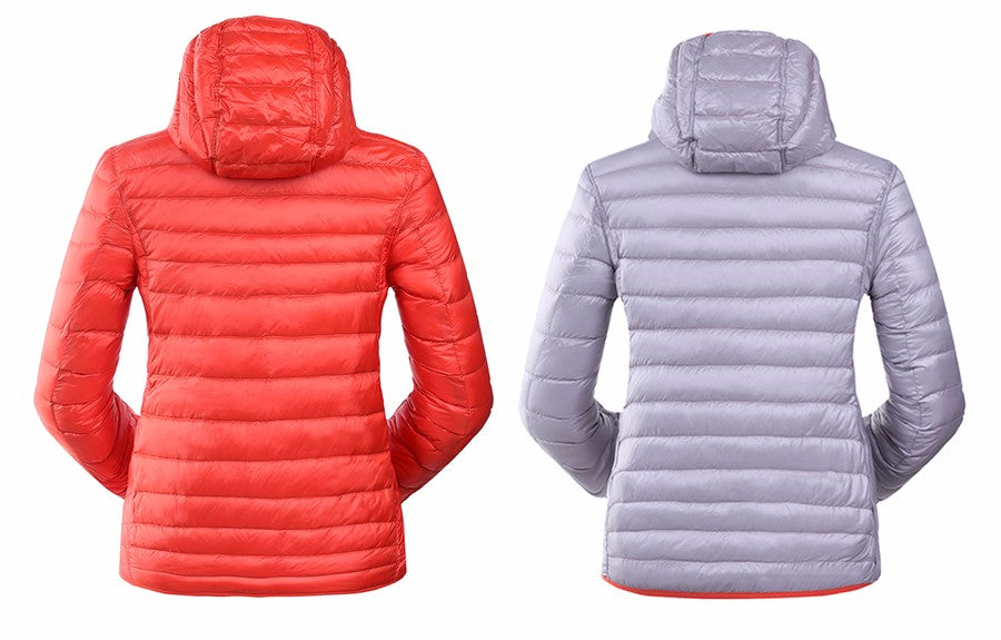 Wende-Daunenjacke Damen Leicht Warm Wasserdicht