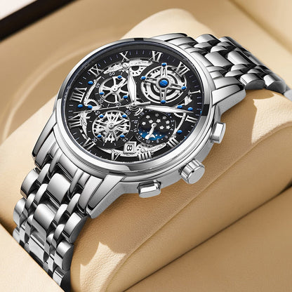 Herren Armbanduhr Automatik Edelstahl Schweizer Qualität